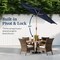 Best Choice Products 10ft Outdoor Woodgrain Pattern Steel Market Patio Umbrella w/ Crank, Tilt